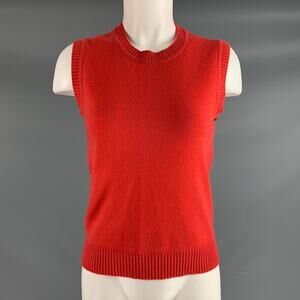 TSESAY Size M Orange Coral Knit Sleeveless Casual Top